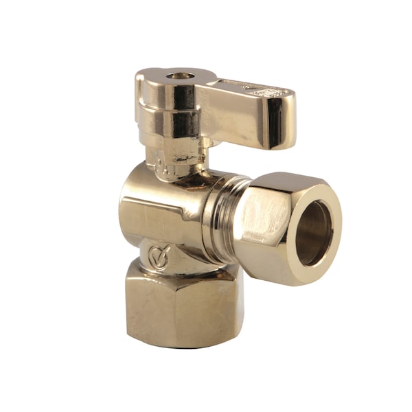 KF4440PB 1/2" FIP X 1/2" OD Comp Angle Stop Valve, Polished Brass